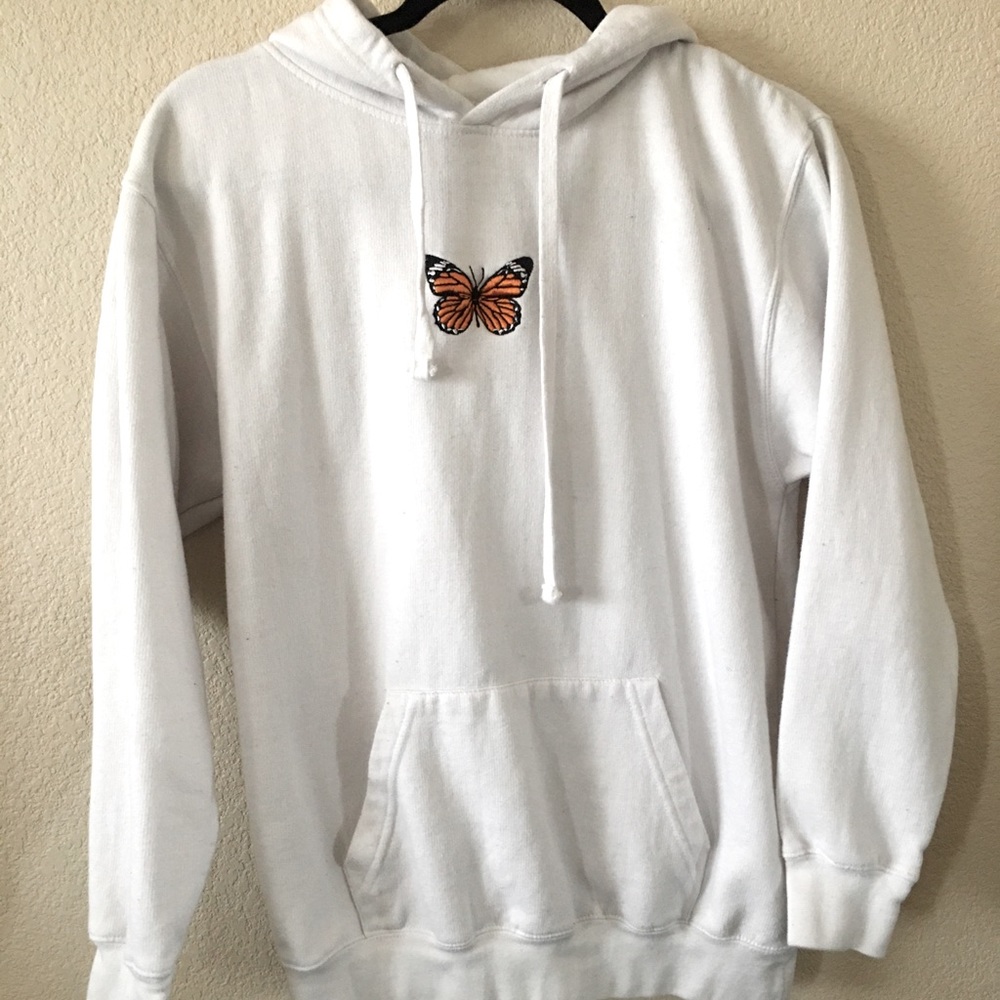 White butterfly hoodie